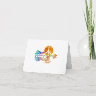 Guitar Lake Shadow Peace Love Guitar Hippie Card