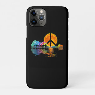 Guitar Lake Shadow Peace Love Guitar Hippie iPhone 11 Pro Case