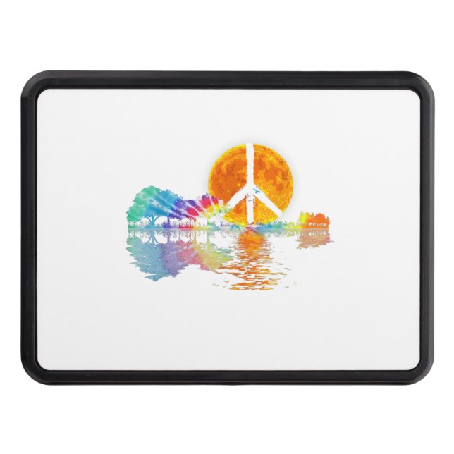 Guitar Lake Shadow Peace Love Guitar Hippie Hitch Cover (Front)