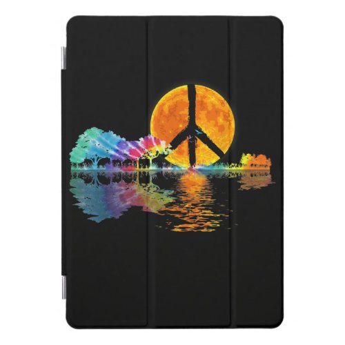 Guitar Lake Shadow Peace Love Guitar Hippie iPad Pro Cover