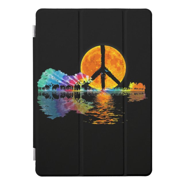 Guitar Lake Shadow Peace Love Guitar Hippie iPad Pro Cover (Front)