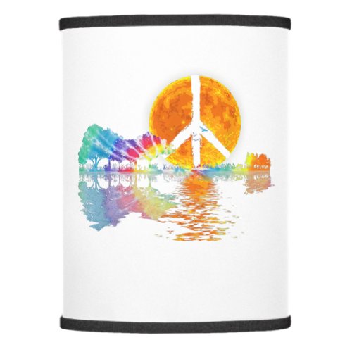 Guitar Lake Shadow Peace Love Guitar Hippie Lamp Shade