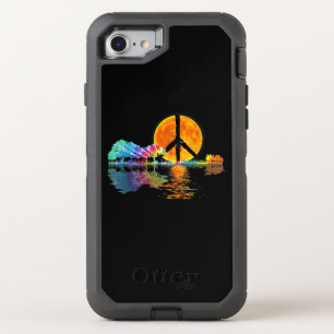 Guitar Lake Shadow Peace Love Guitar Hippie OtterBox Defender iPhone SE/8/7 Case