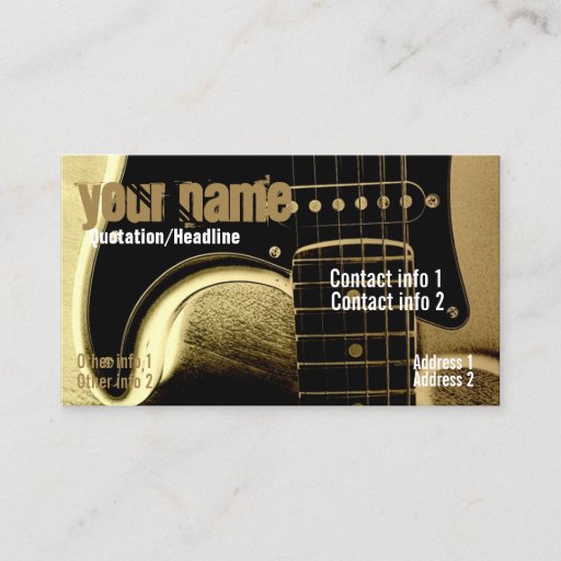 Customizable Guitar Latte Business card