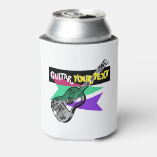 Guitar Legend Retro Illustration Customizable Can Cooler
