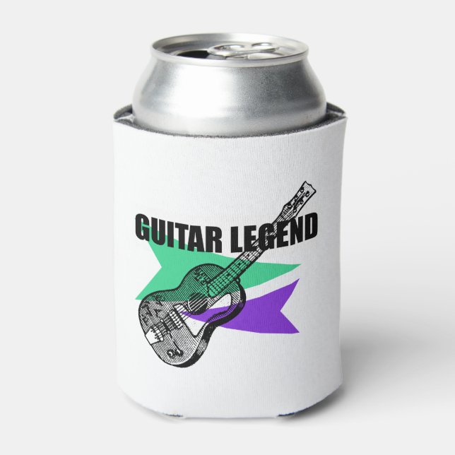 Guitar Legend Retro Vintage Illustration Can Can Cooler (Can Front)