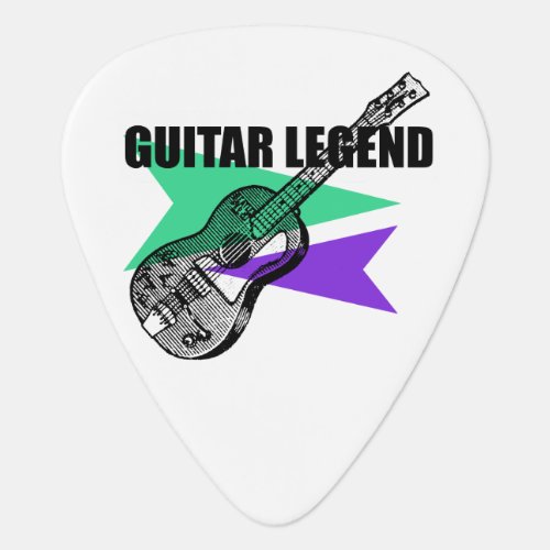 Guitar Legend Retro Vintage Illustration G Pick