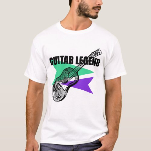 Guitar Legend Retro Vintage Illustration Tee