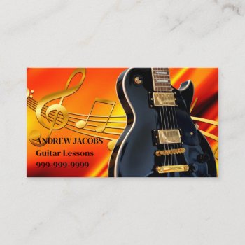 Guitar Lesson Business Card by ProfessionalDevelopm at Zazzle