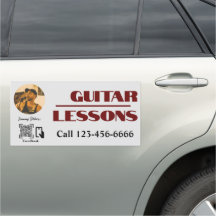 Guitar Lessons Advertising Car Magnet Poster