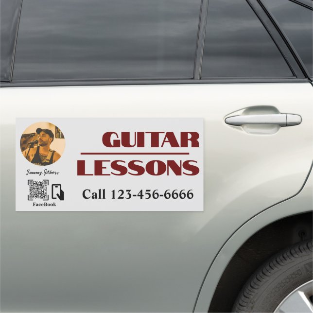 Guitar Lessons Advertising Car Magnet Poster (In Situ)