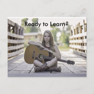 Guitar Lessons Advertising Postcard for Businesses