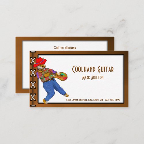 Guitar Lessons and Gigs with Cool Cat Musician Business Card