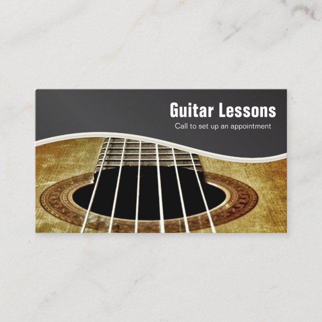 Guitar 🎸 Lessons and Music Instructors Business Card (Front)