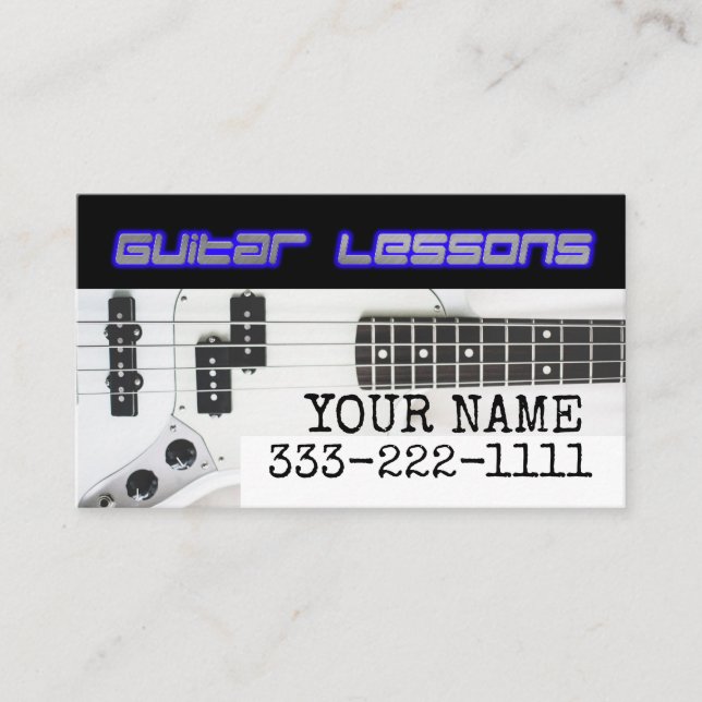 Guitar Lessons Business Cards (Front)