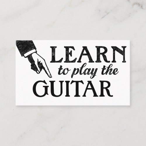 Guitar Lessons Business Cards _ Cool Vintage