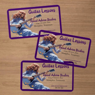Guitar Lessons From Sound Advice Studios Clear Business Cards