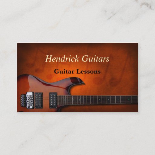 Customizable Guitar Lessons Guitar Sales Business Card Template