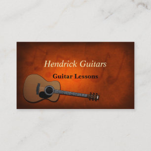 Guitar Lessons Guitar Sales Business Card