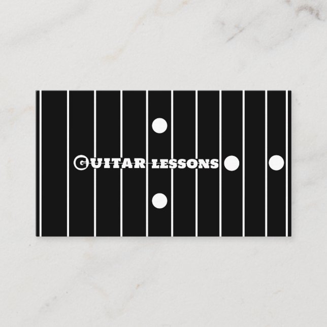 Guitar Lessons Guitarist Music Instructor Teacher Business Card (Front)