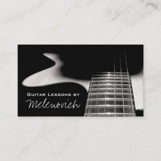 Customizable Guitar Lessons, Music Business Card