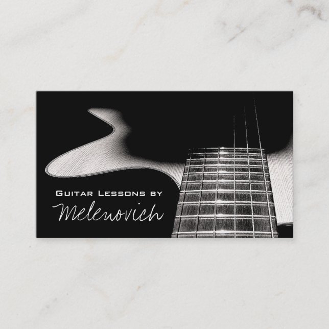 Guitar Lessons, Music Business Card (Front)