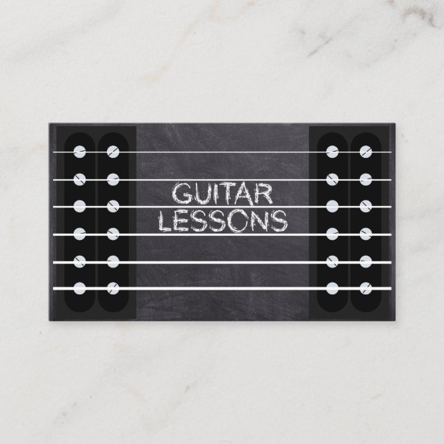 Guitar Lessons Music Instructor Teacher  Class Pro Business Card (Front)