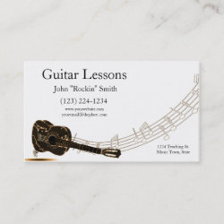 Guitar Lessons Music Notes Business Card
