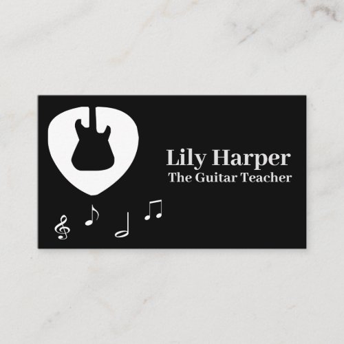 Guitar Lessons Music Notes Calling Card