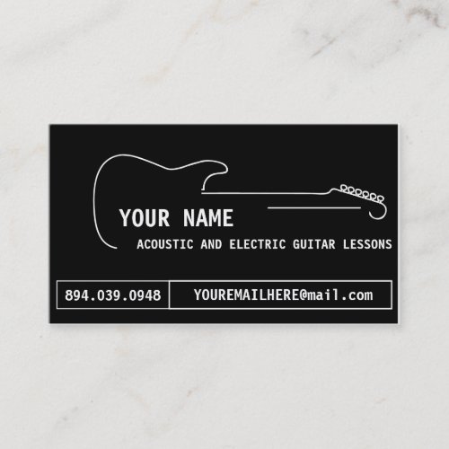 Guitar lessons  music teacher business cards