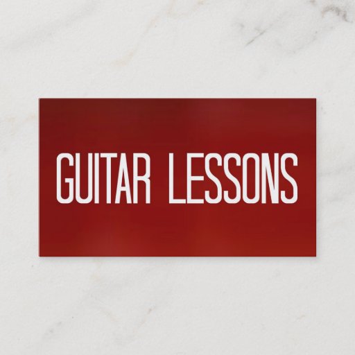 Customizable Guitar Lessons Red Business Card