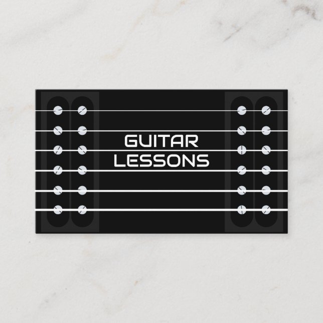 Guitar Lessons Teacher Music Guitarist Instructor Business Card (Front)