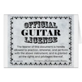 Guitar License (Front Horizontal)