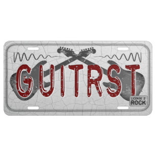 Guitar License Plate Guitarist Musician Gift