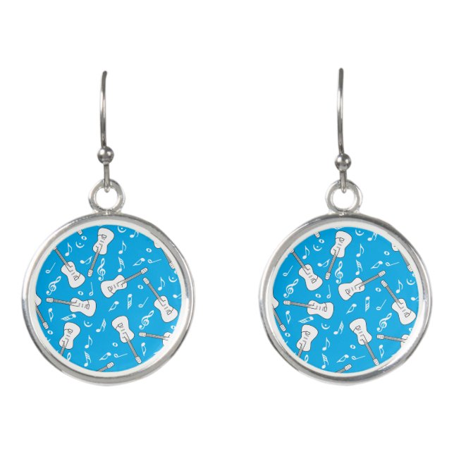 Guitar Lines Music Notes Earrings (Front)