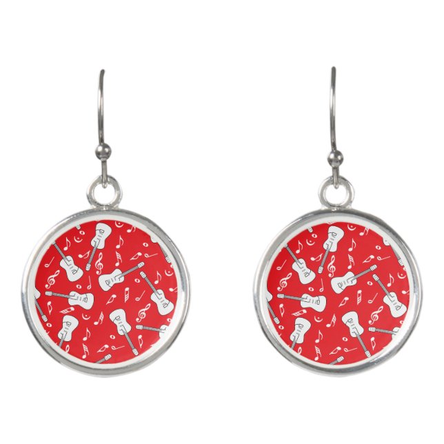Guitar Lines Music Notes Earrings (Front)