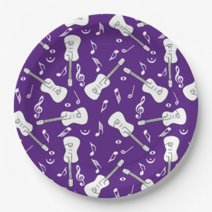 Guitar Lines Music Notes Paper Plates