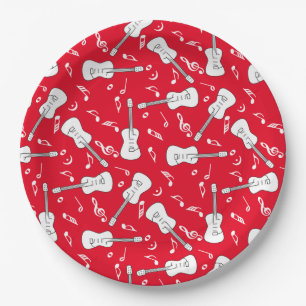 Guitar Lines Music Notes Paper Plates