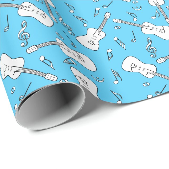 Guitar Lines Music Notes Wrapping Paper (Roll Corner)