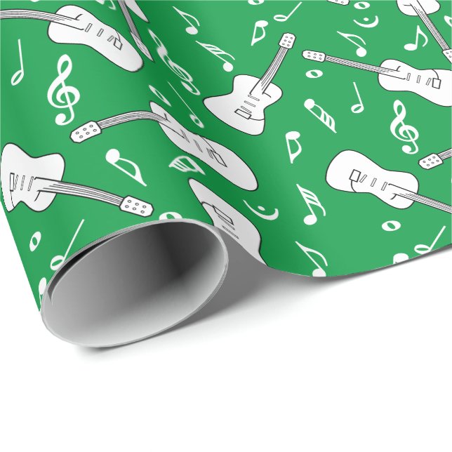 Guitar Lines Music Notes Wrapping Paper (Roll Corner)