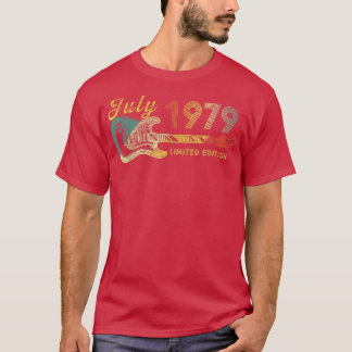 Guitar Lover 43 Year Old Gifts July 1979 Limited E T-Shirt