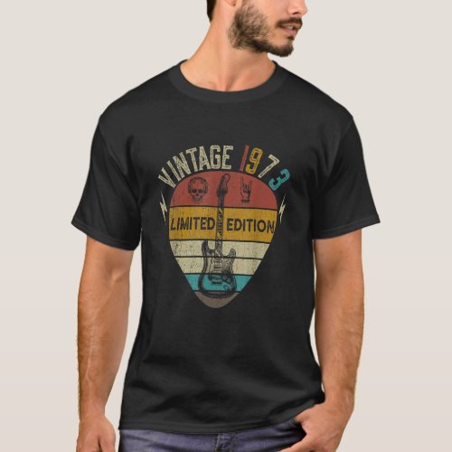 Guitar Lover 50th Birthday Vintage 1973 Limited Ed T_Shirt
