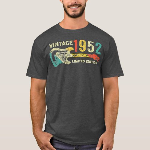 Guitar Lover 70 Year Old Gifts Vintage 1952 70th T_Shirt
