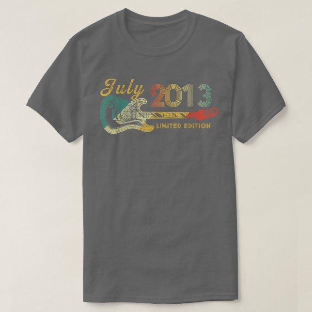 Guitar Lover 9 Year Old Gifts July 2013 Limited Ed T-Shirt (Design Front)