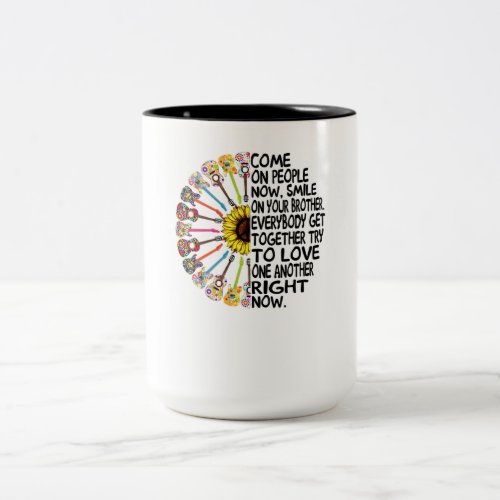 Guitar Lover  Acoustic Floral Guitar Gift Two_Tone Coffee Mug