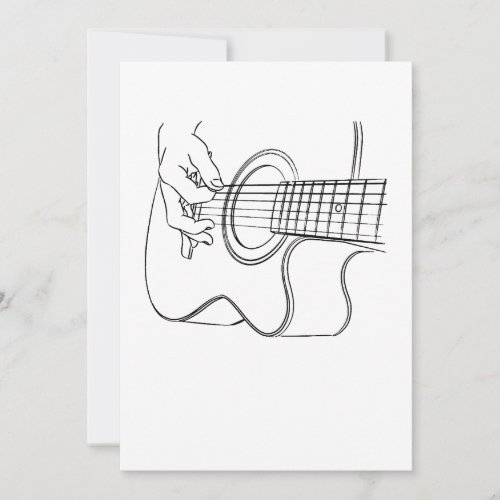 Guitar Lover  Acoustic Guitar Gift Thank You Card