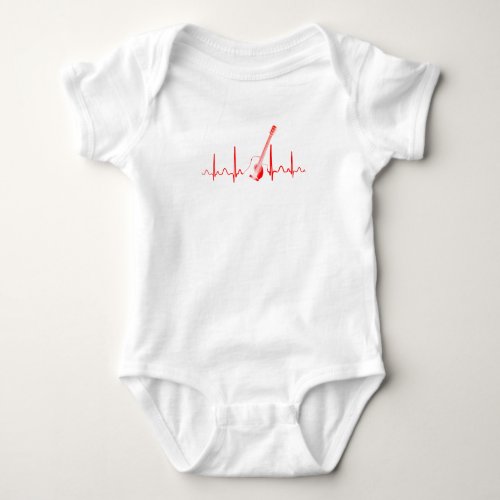 Guitar Lover  Acoustic Guitar Heartbeat Gift Baby Bodysuit