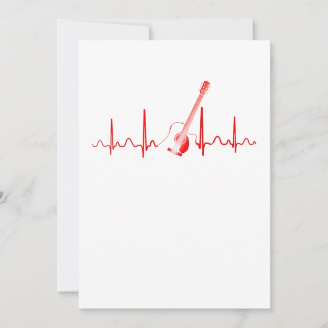 Guitar Lover | Acoustic Guitar Heartbeat Gift Thank You Card (Front)