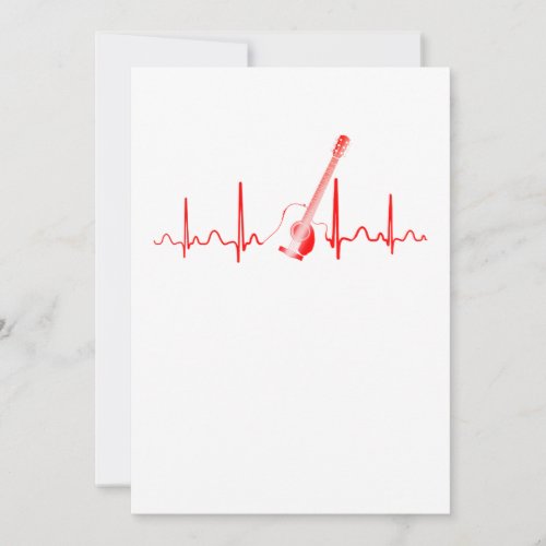 Guitar Lover  Acoustic Guitar Heartbeat Gift Thank You Card