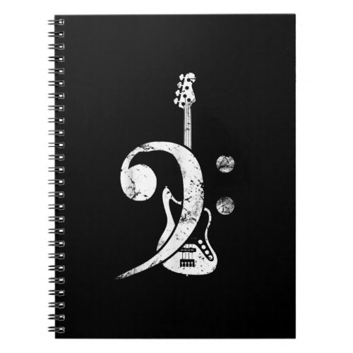 Guitar Lover  Bass Clef Bass Guitar Notebook